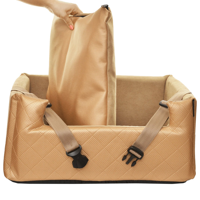 MIA LUX  - Autostoel voor honden - Ecoleer & Suède