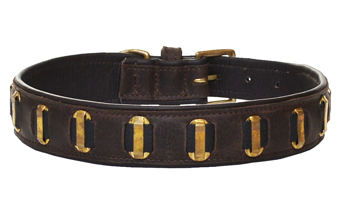 Lederen halsband Brown & Copper