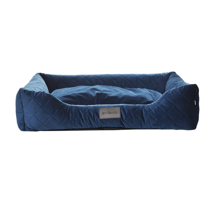 Fluwelen hondenmand - Marineblauw
