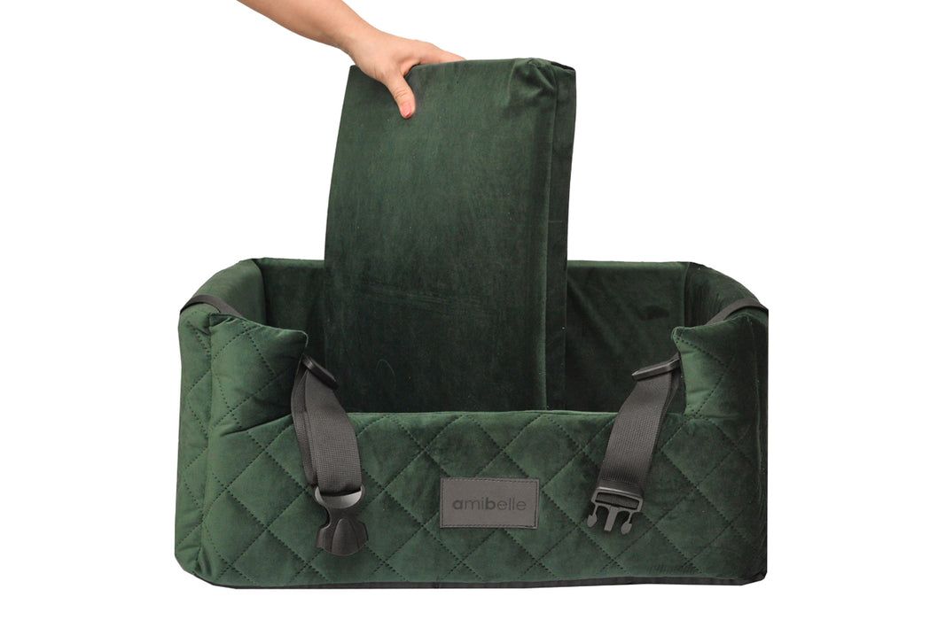 Velvet Green - Dog car seat - Orthopedic