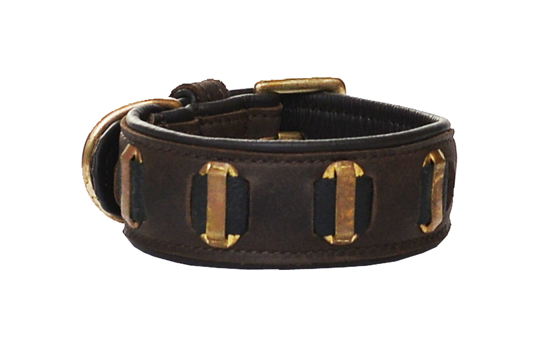 Lederen halsband Brown & Copper