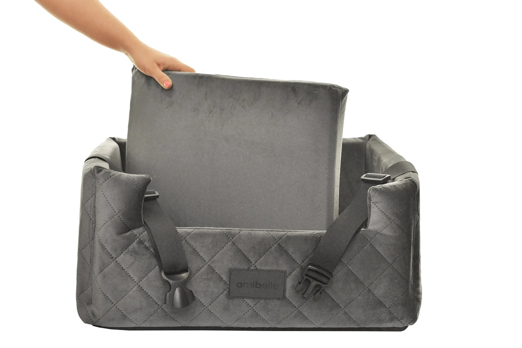 Velvet Silver - Autostoel voor honden - Orthopedisch