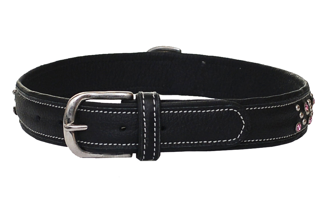 Lederen halsband Zirconia