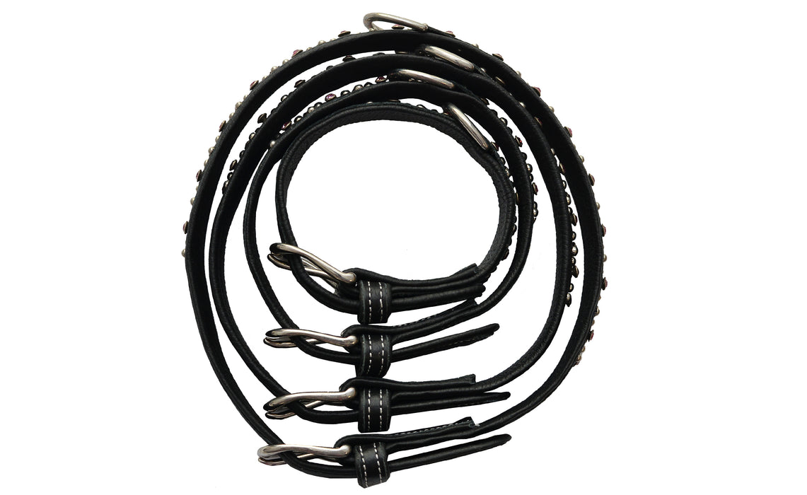 Lederen halsband Zirconia